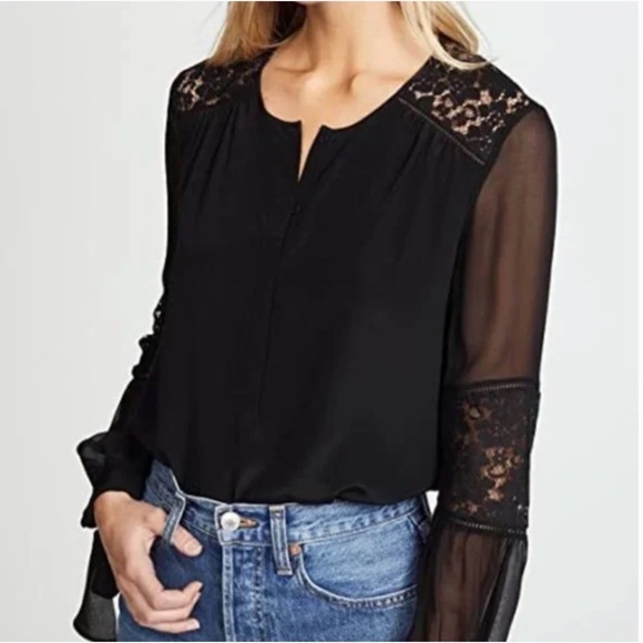 Rebecca Taylor Black silk Sara top, 8. CB2013 - Picture 2 of 7